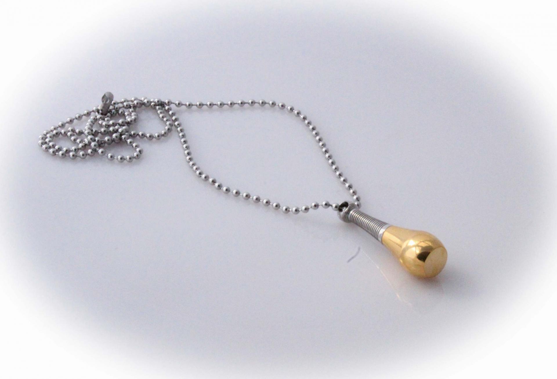 Bottle / Urn Pendant - Stainless steel  - Ashes, essential oils & perfume