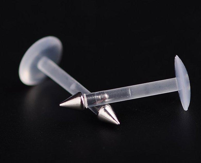 Bioplast Labret with Stainless Steel Spike