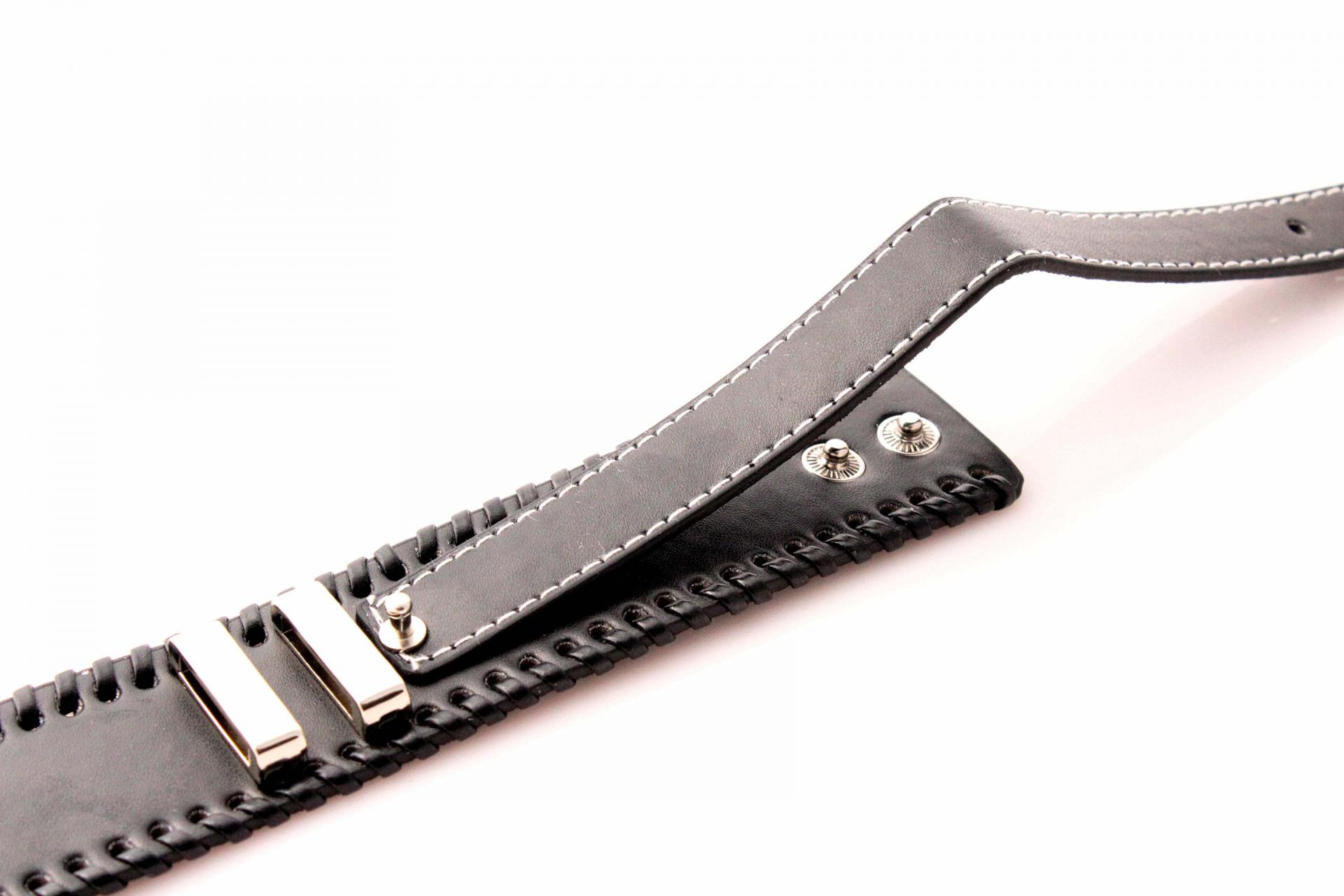 Vintage Punk Wide Cuff Double Bar Adjustable Leather Bracelet