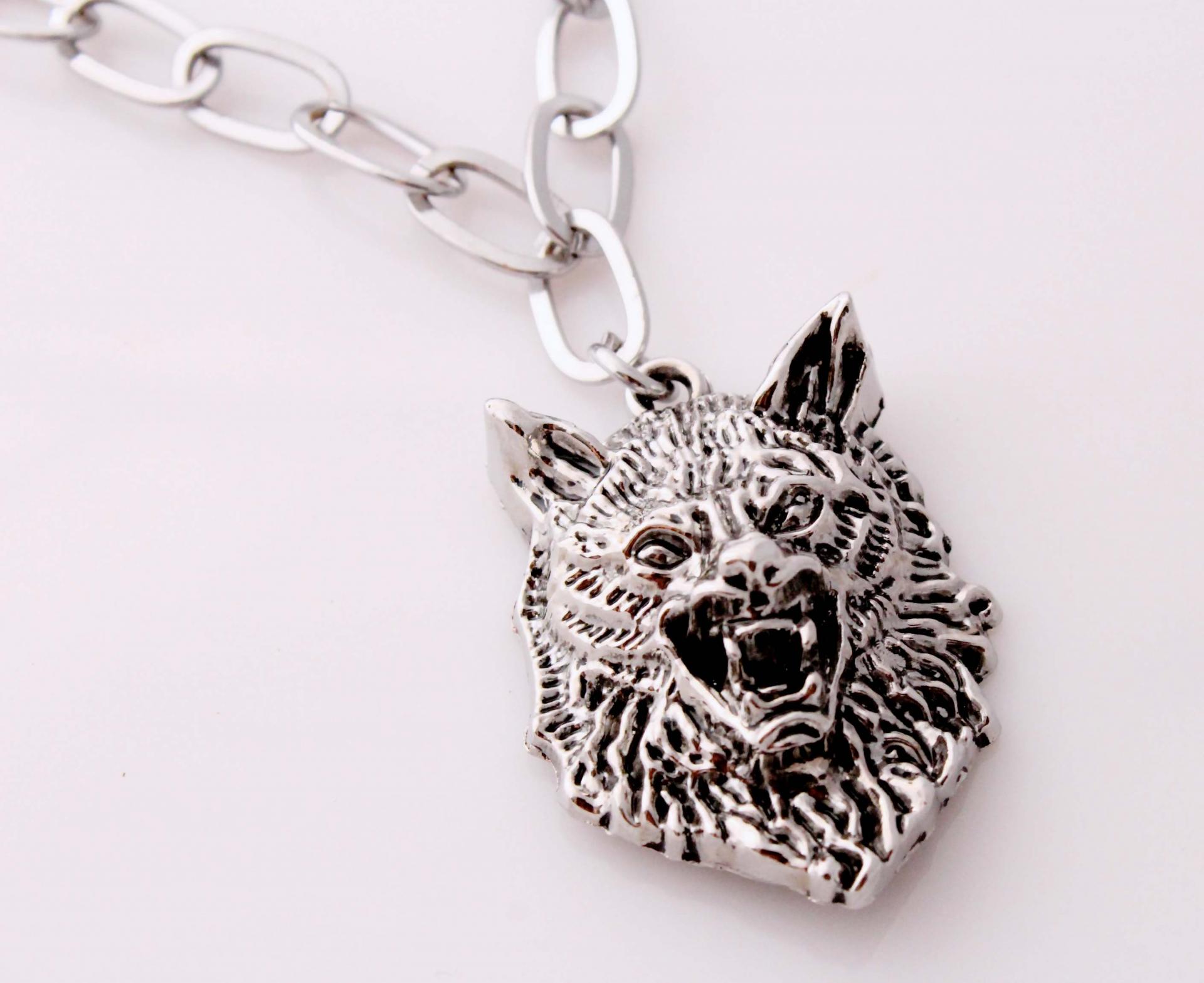 Wolf Head Long Pendant