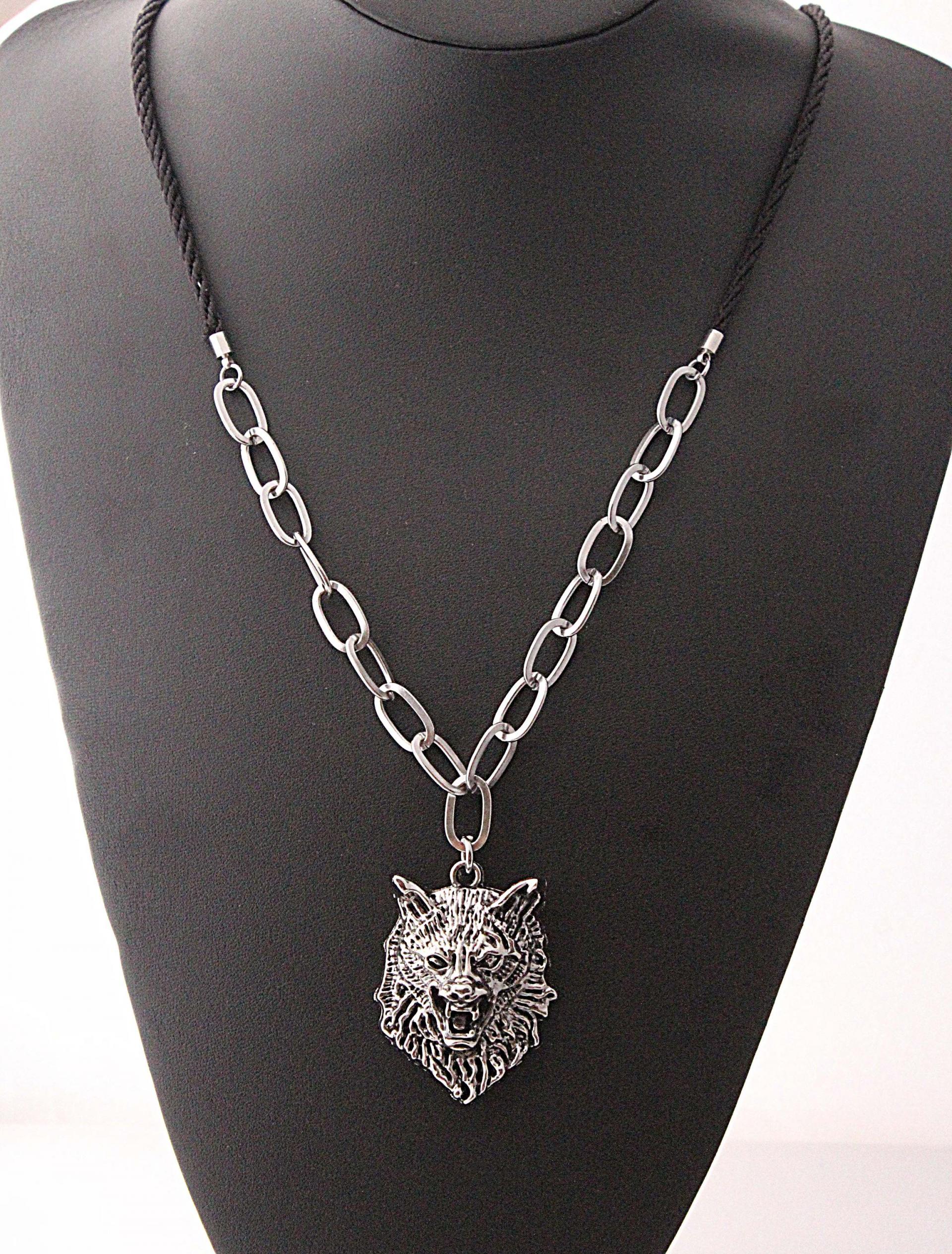 Wolf Head Long Pendant