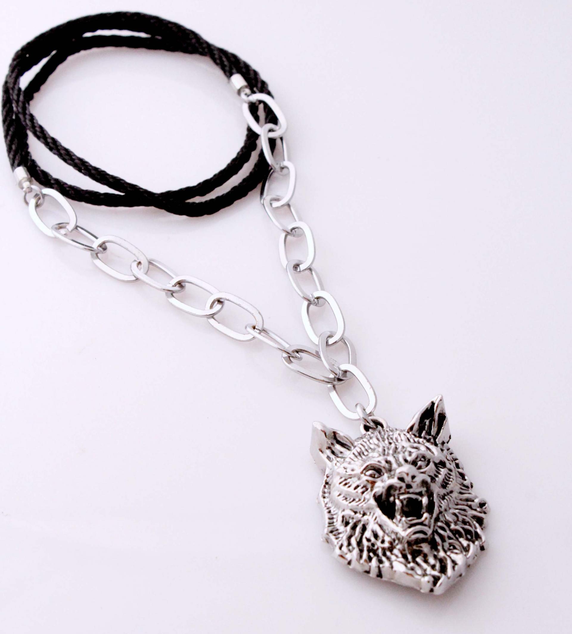 Wolf Head Long Pendant