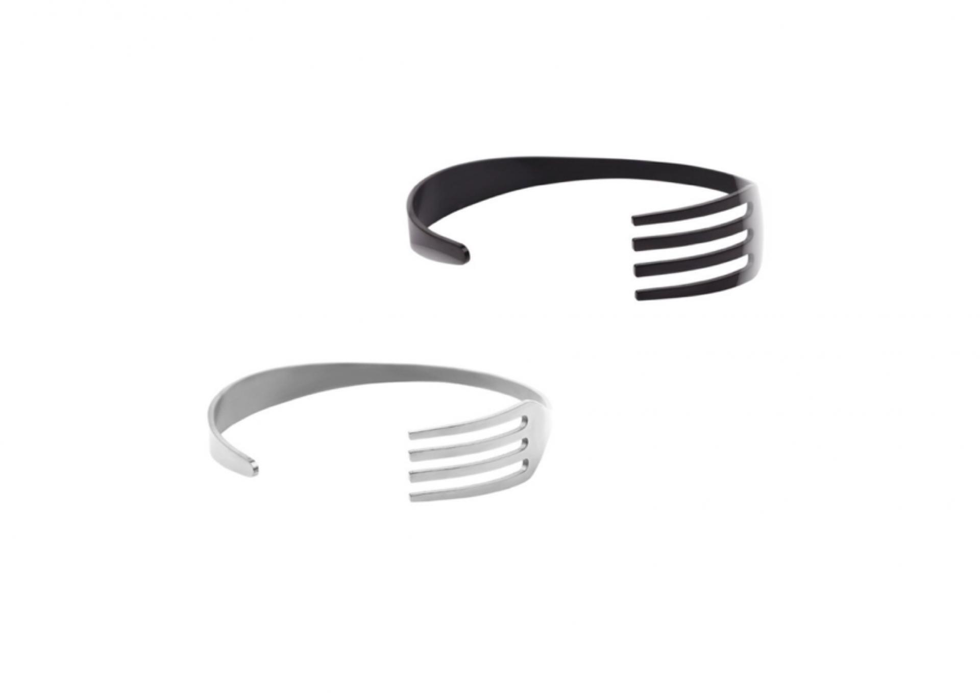 Fork Bangle in Black or Silver