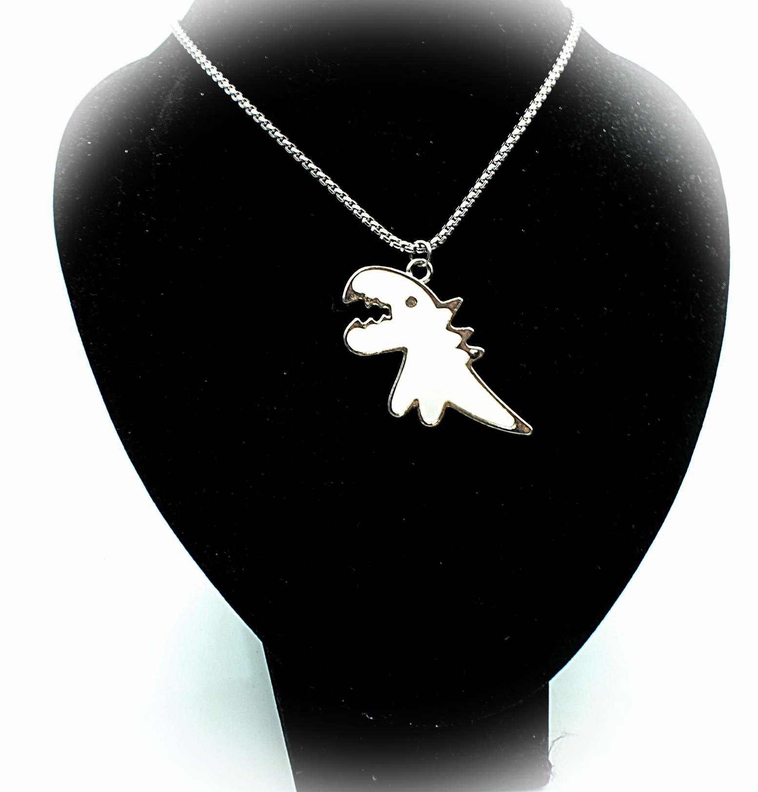 Dinosaur Enamel & Stainless Steel Pendant 