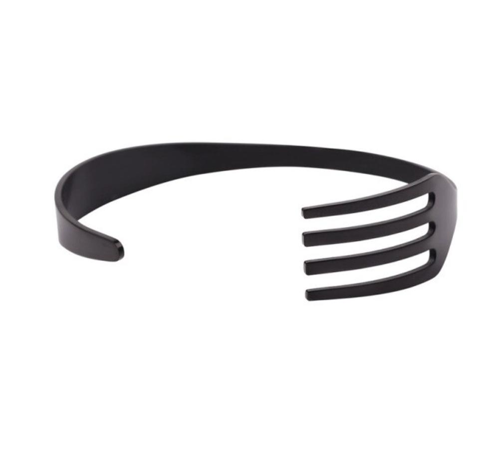 Fork Bangle in Black or Silver