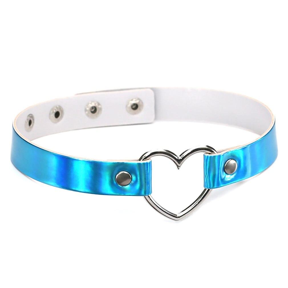 Metallic Open Heart Choker