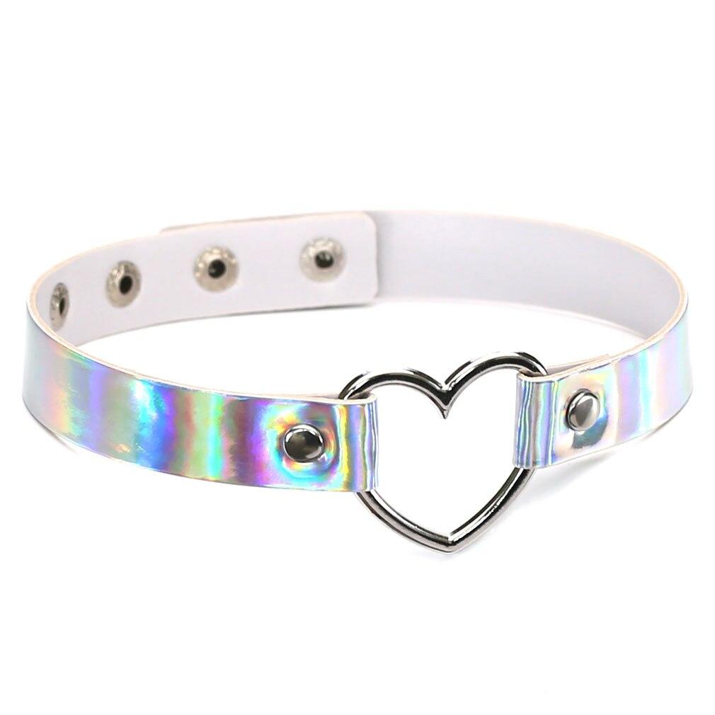 Metallic Open Heart Choker