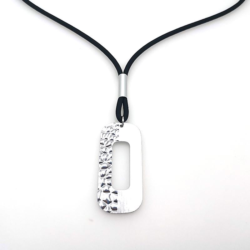 Rubber Bubble Rectangle Long Necklace