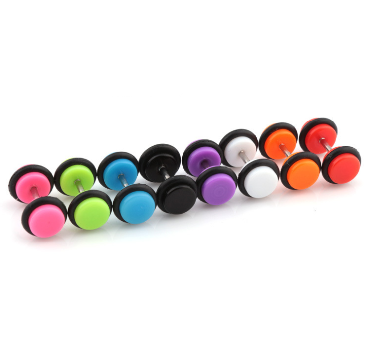 Colourful Acrylic Fake Ear Plugs