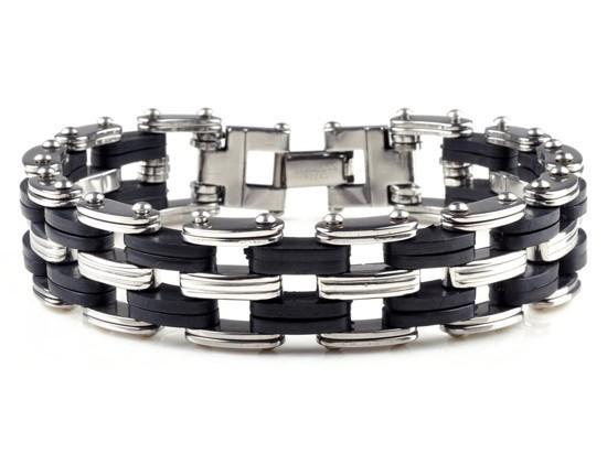 Stainless Steel & Silicone  5 Tier Bracelet