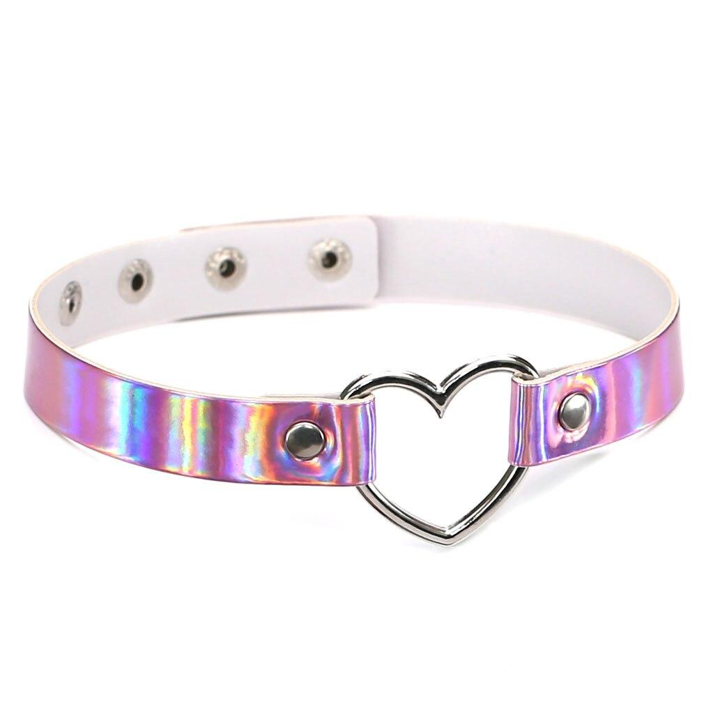 Metallic Open Heart Choker