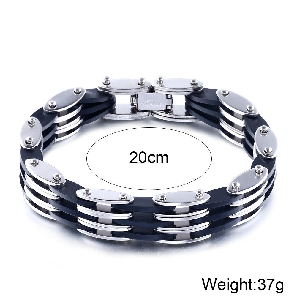 Steel and Silicone Slat Bracelet 