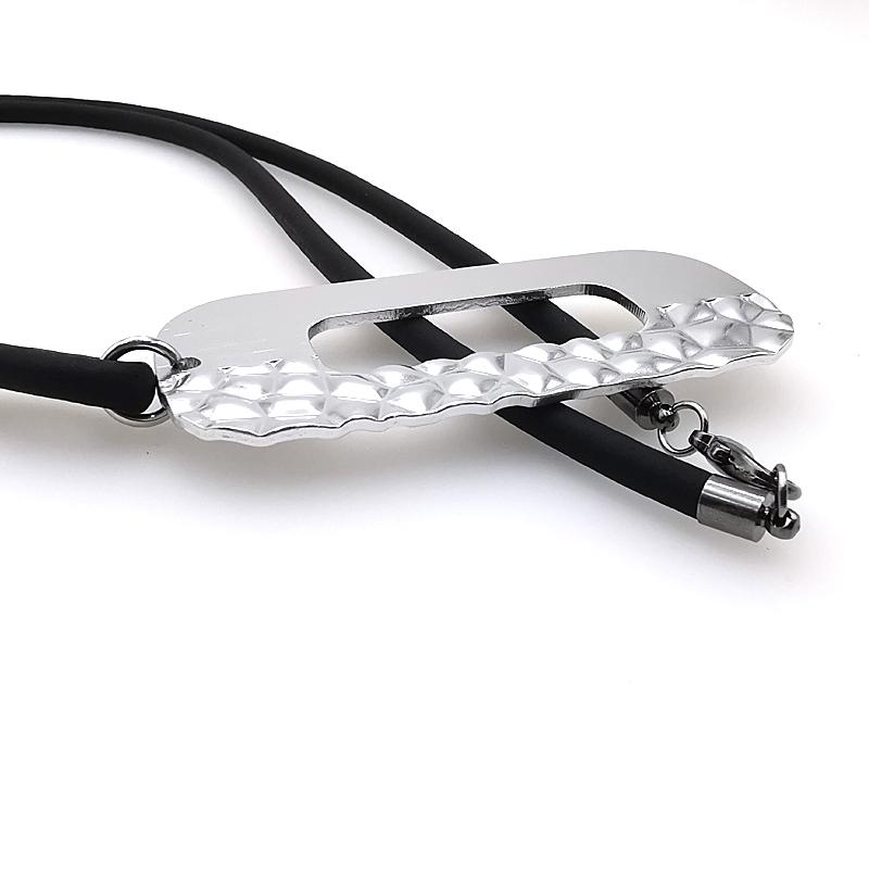 Rubber Bubble Rectangle Long Necklace