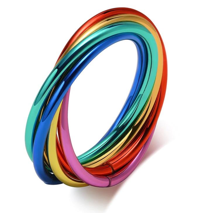 Rainbow Colourful Interlocking Ring