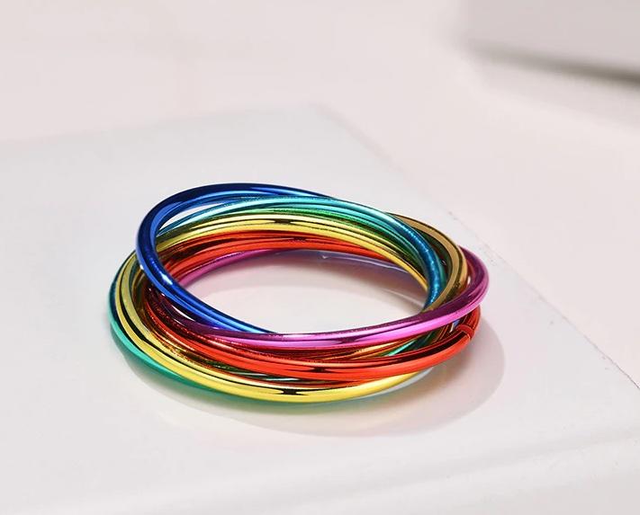 Rainbow Colourful Interlocking Ring