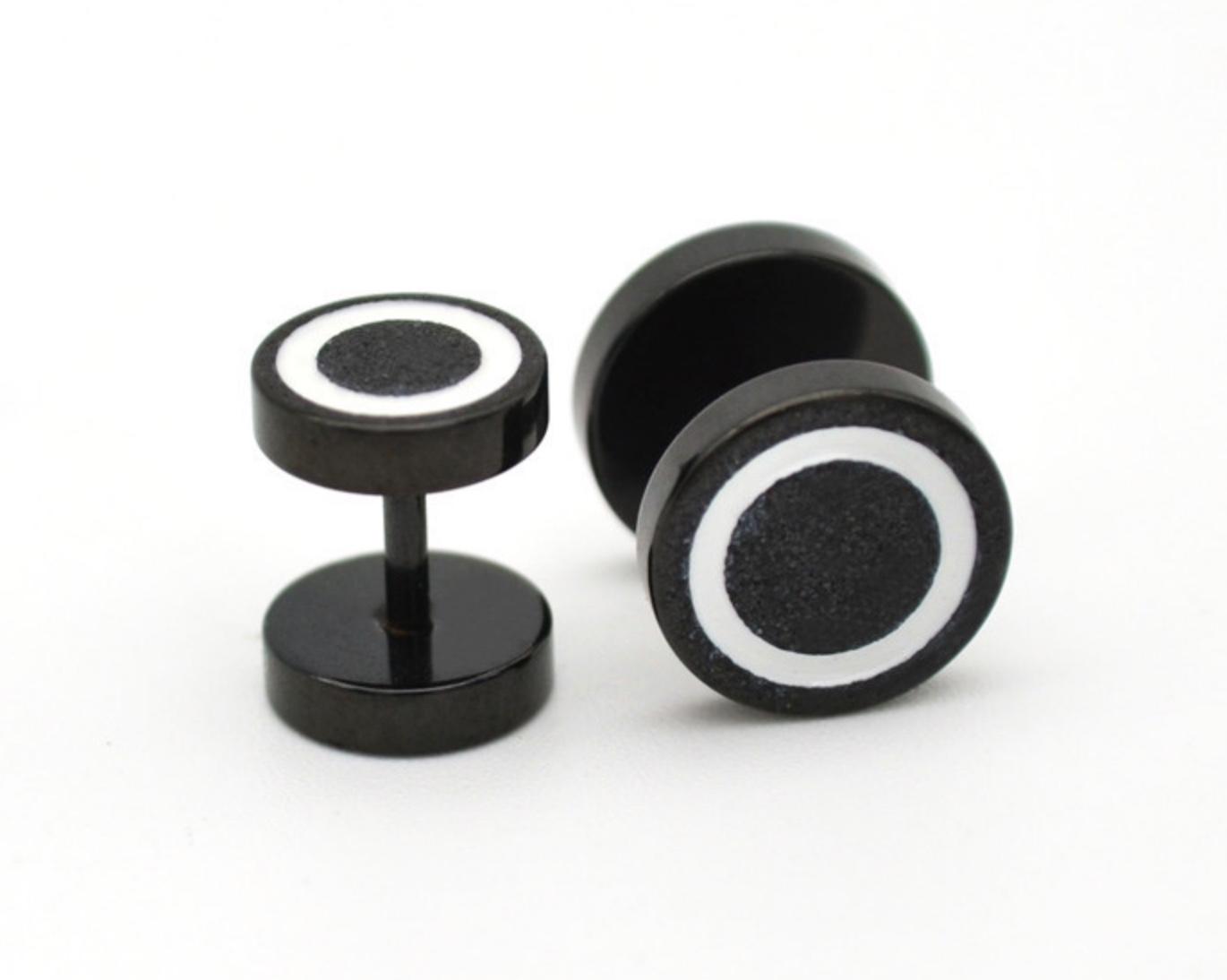 Fake Black and White Frosted Ear Plug Cheaters