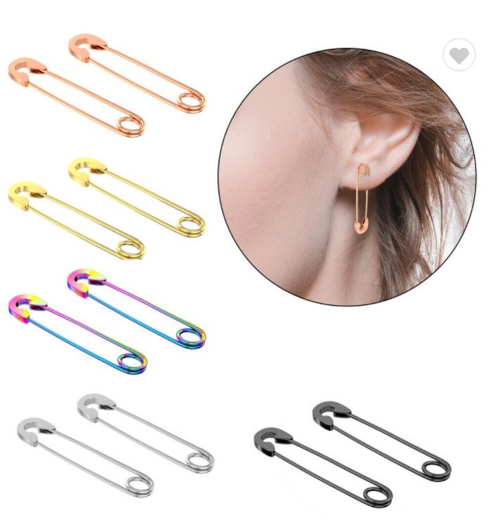 Earrings Punk Goth Safety Pin