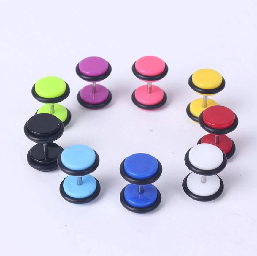 Colourful Acrylic Fake Ear Plugs