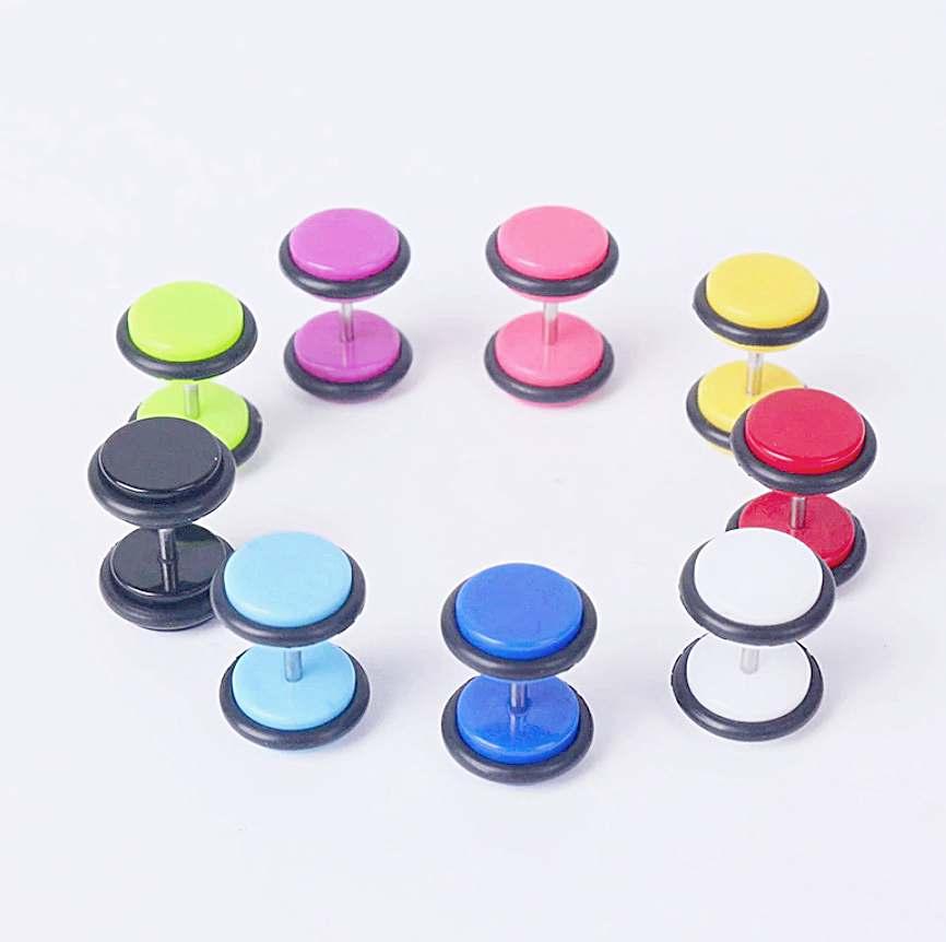 Colourful Acrylic Fake Ear Plugs