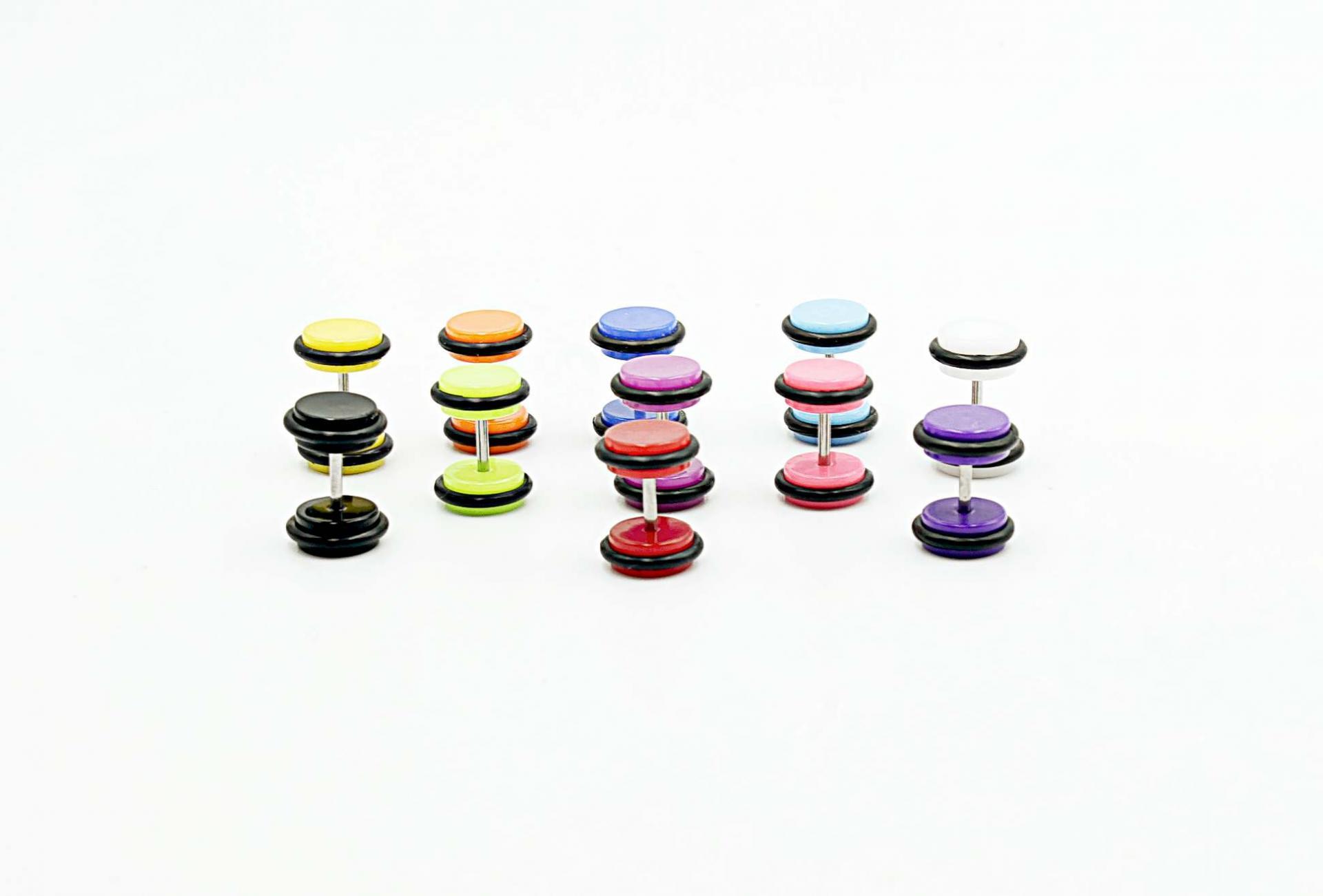 Colourful Acrylic Fake Ear Plugs