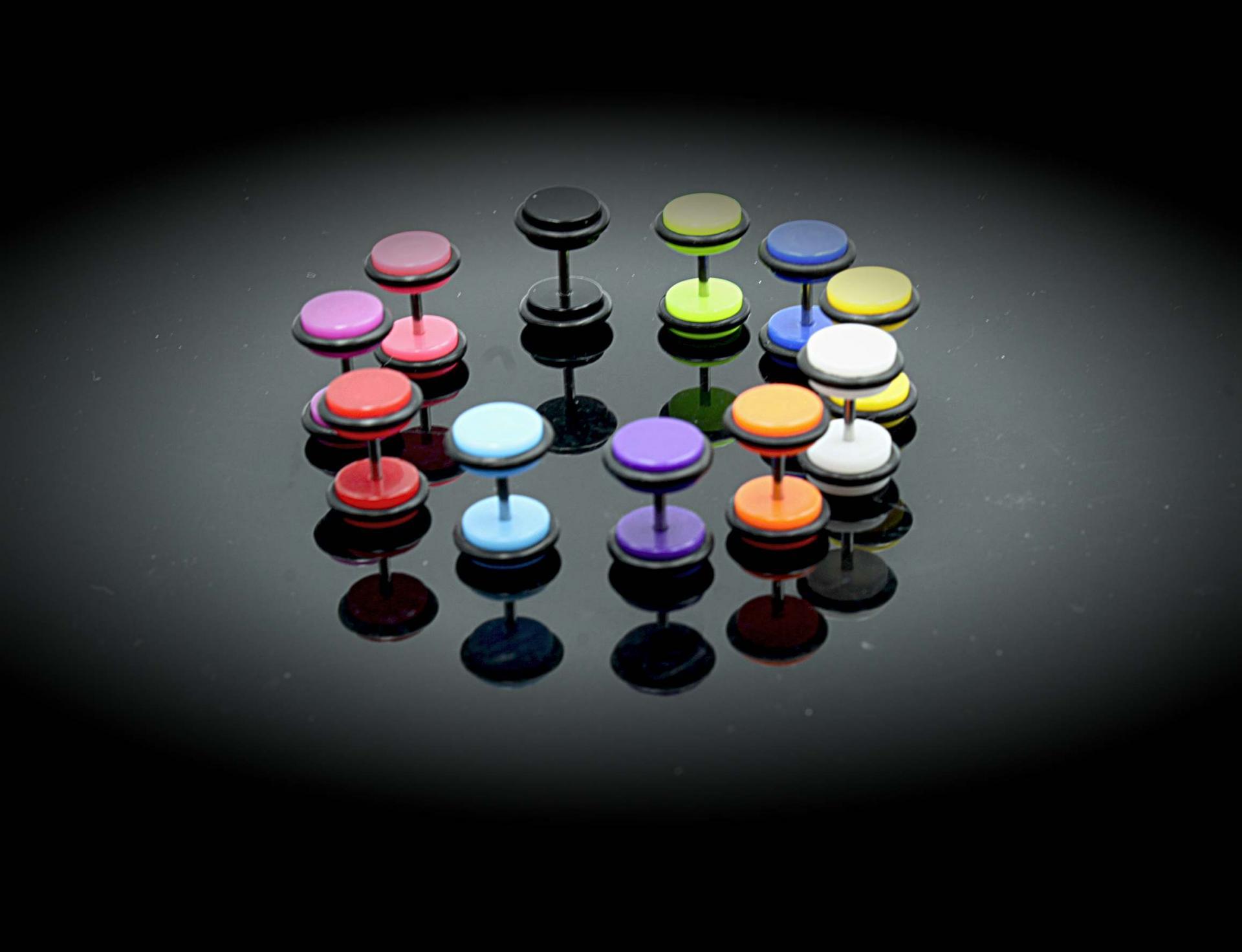 Colourful Acrylic Fake Ear Plugs