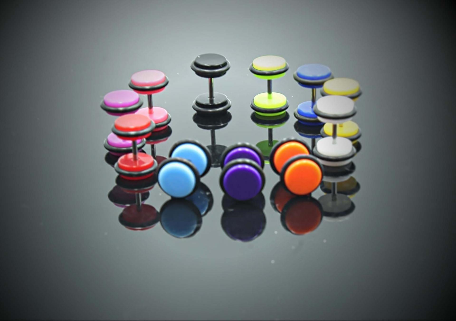 Colourful Acrylic Fake Ear Plugs