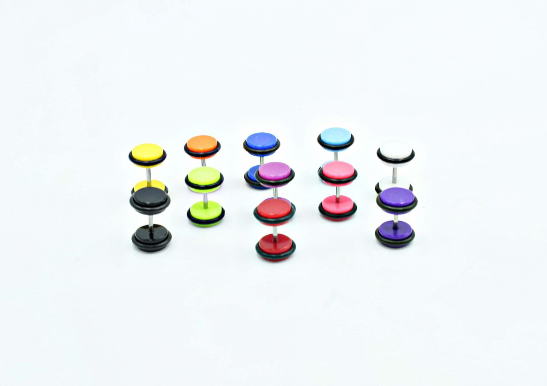 Colourful Acrylic Fake Ear Plugs