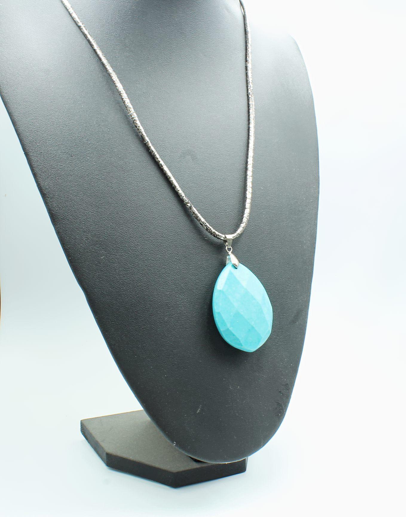 Turquoise Blue Stone Statement Pendant