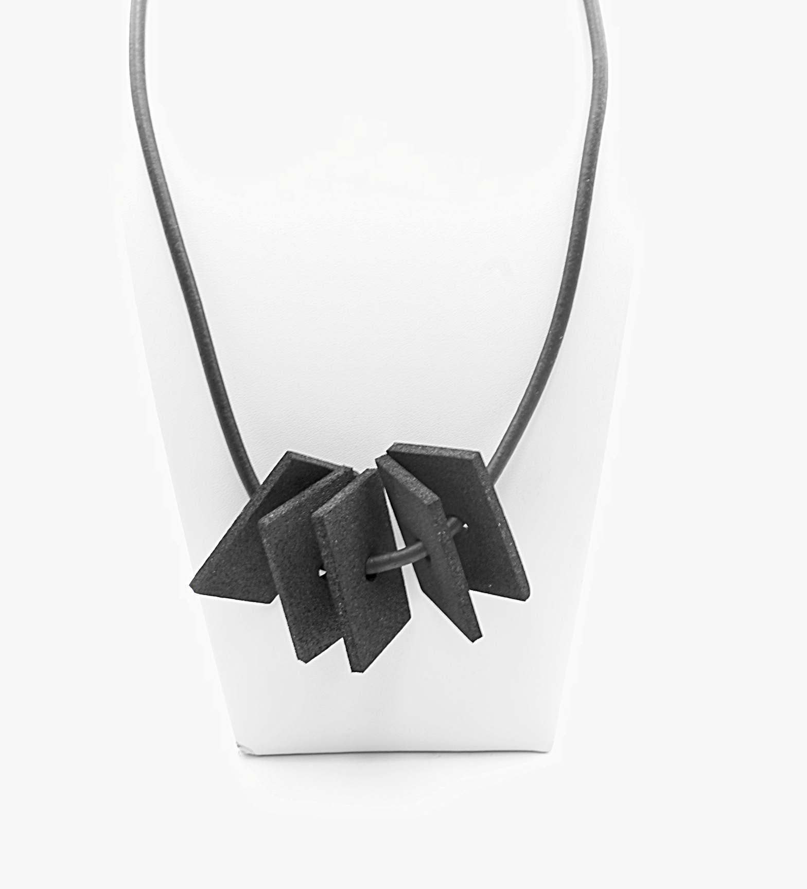 Rubber Geometric Block Necklace