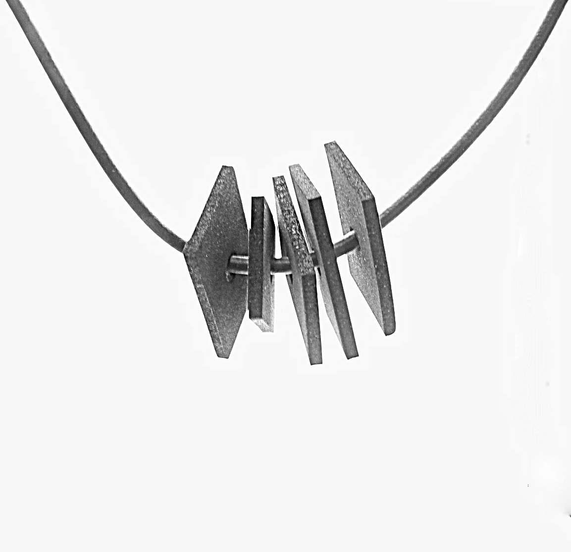 Rubber Geometric Block Necklace