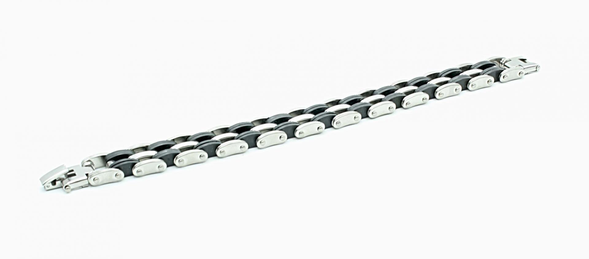 Stainless Steel & Silicone 5 Tier Bracelet