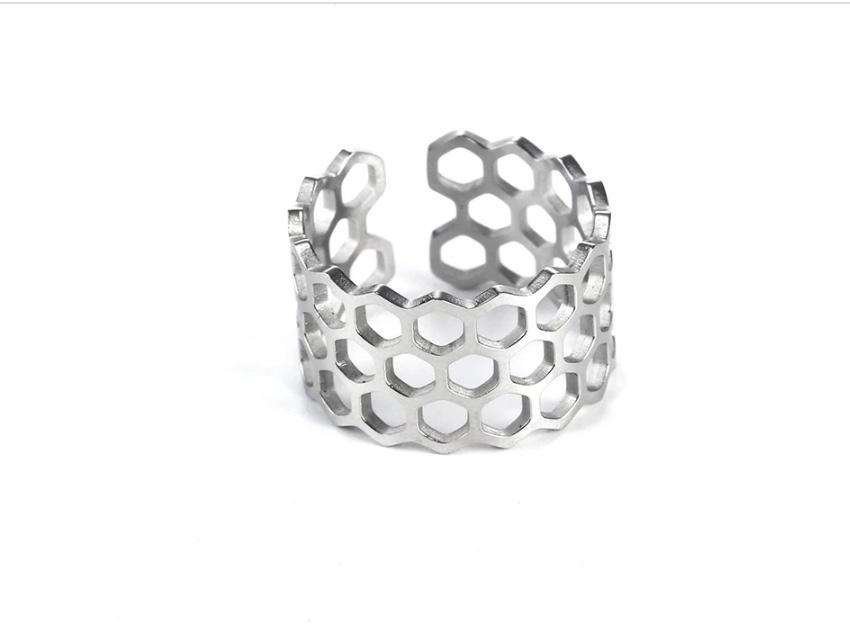 Hexagon Honeycomb Adjustable Ring