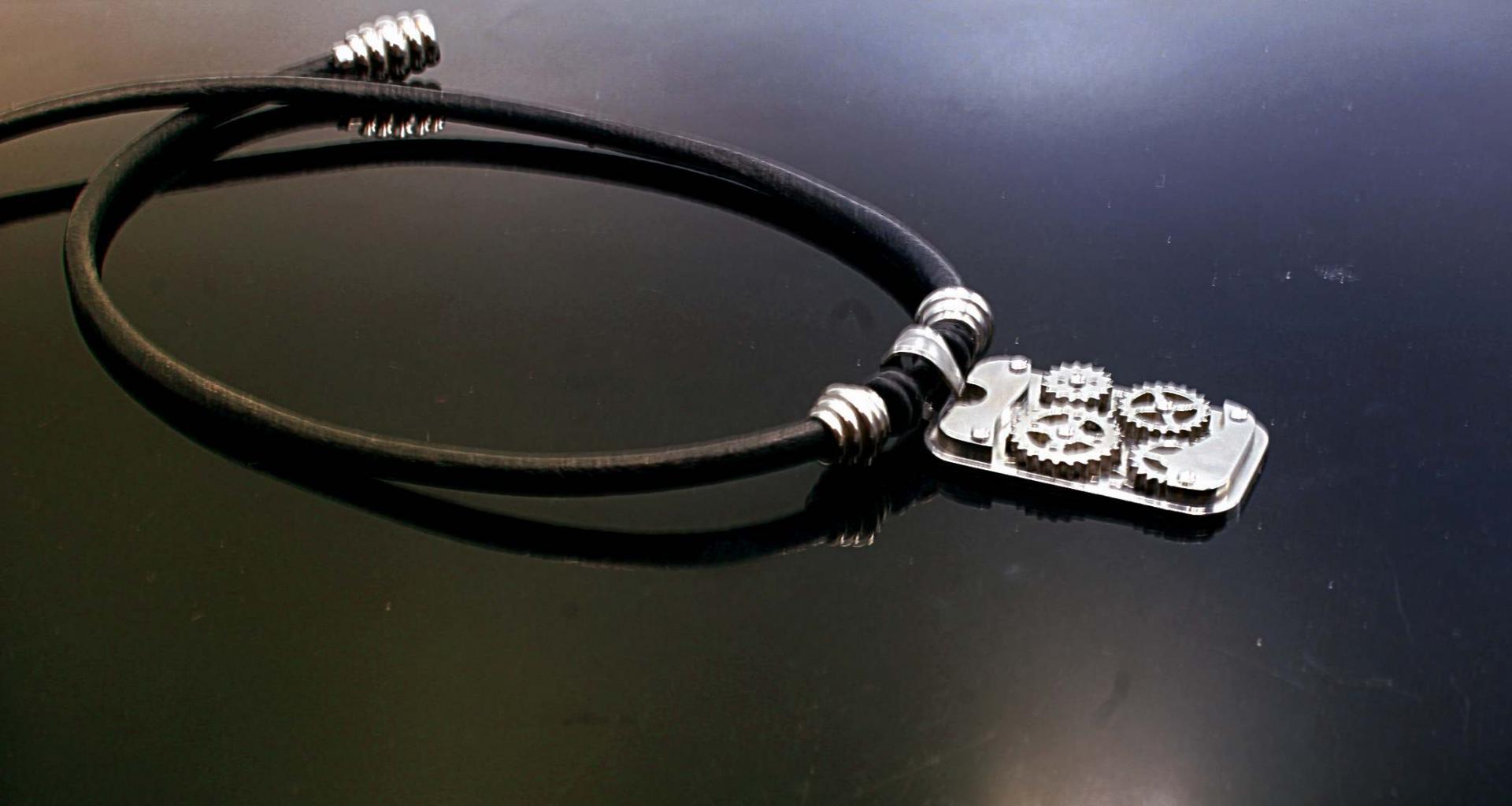 Vintage Steampunk Mechanical Gear Leather Choker