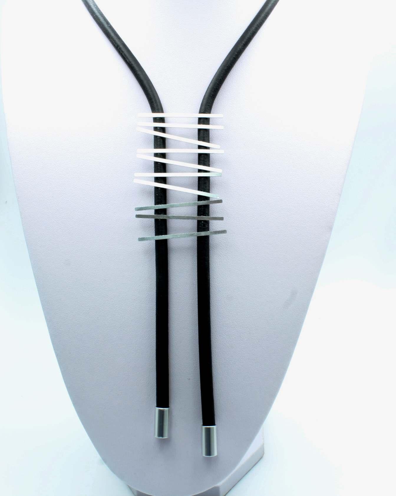 Rubber Geometric Multi Strip Necklace