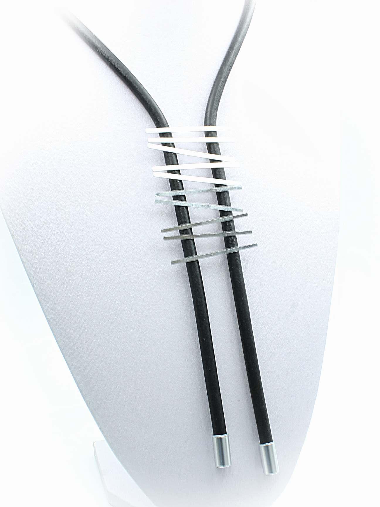 Rubber Geometric Multi Strip Necklace