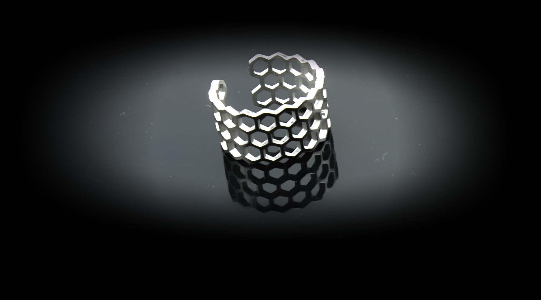 Hexagon Honeycomb Adjustable Ring