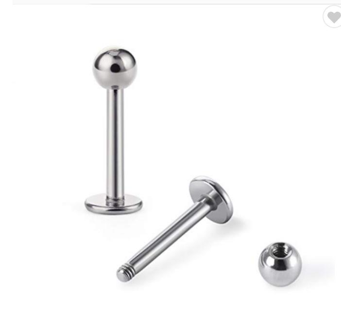 Labrets - Black And Silver Spikes and Ball