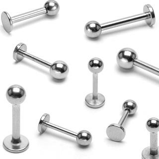 Labrets - Black And Silver Spikes and Ball