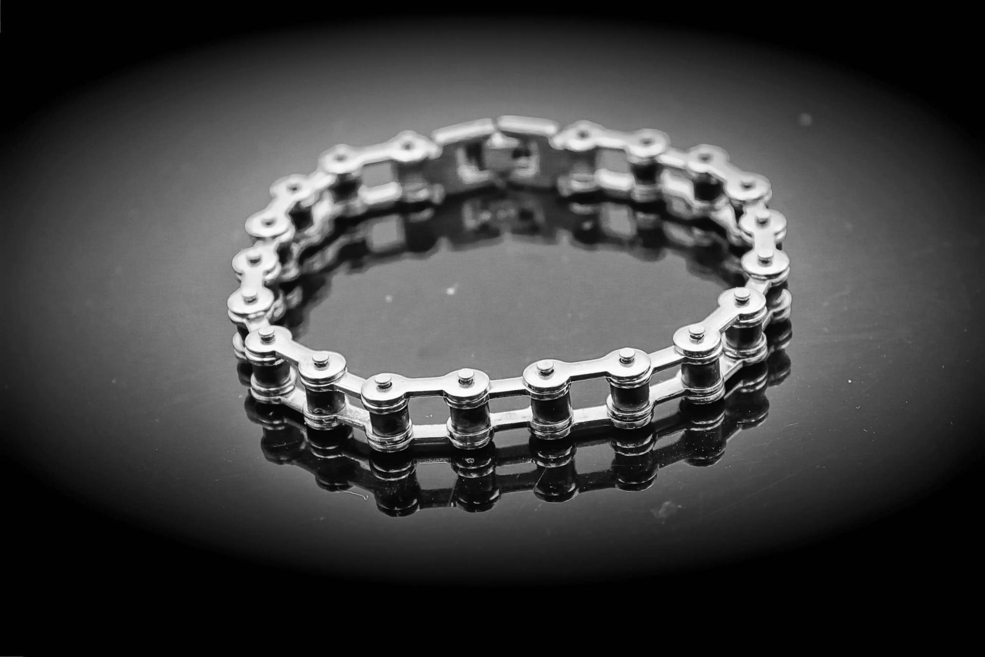 Black & Gold Heavy Stainless Steel Polished Biker Chain Bracelet Wcb1005 |  Wholesale Jewelry Website