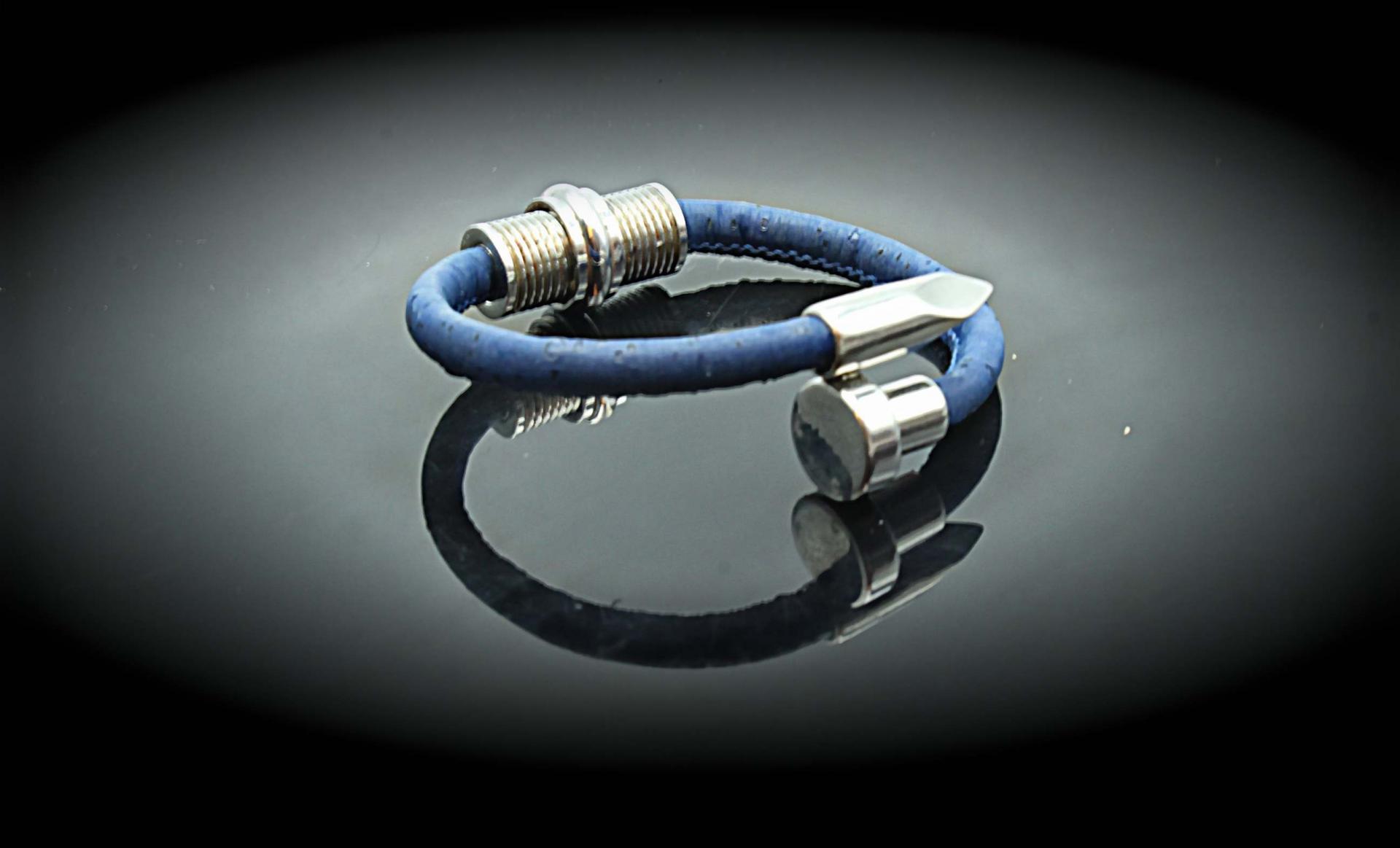 Nail and Spiral Screw Bracelet with Cork Leather