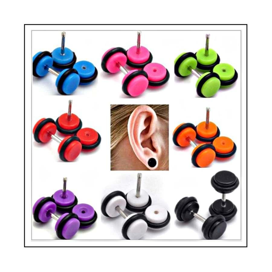 Colourful Acrylic Fake Ear Plugs