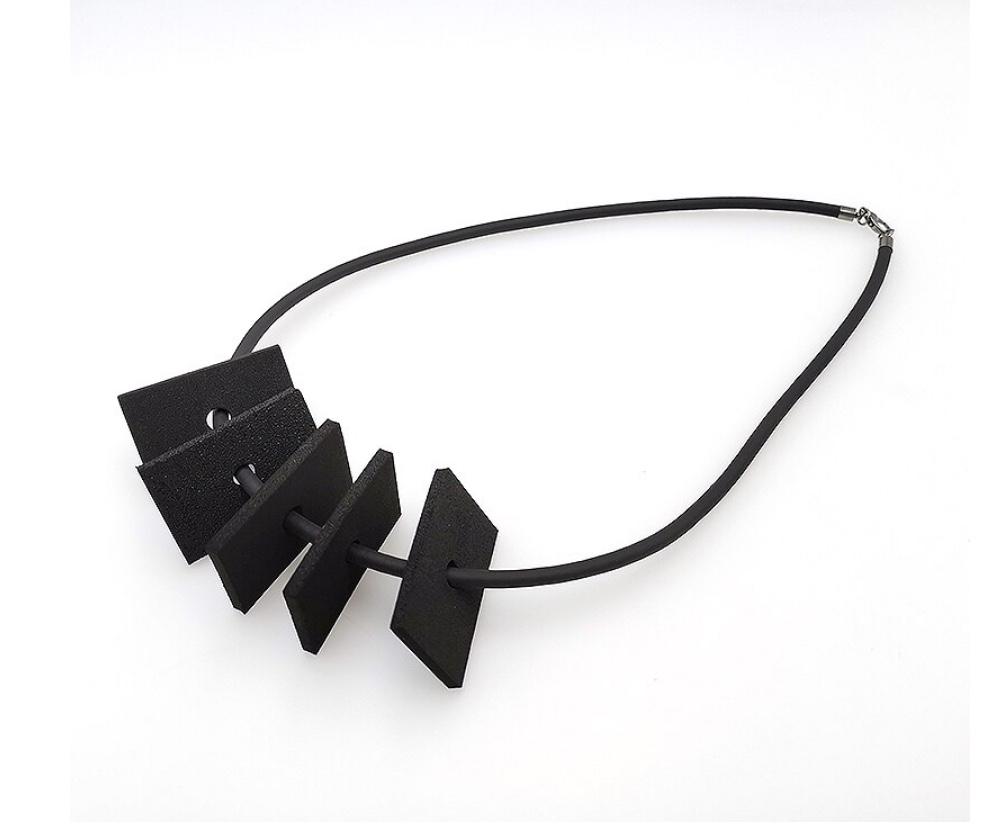 Rubber Geometric Block Necklace