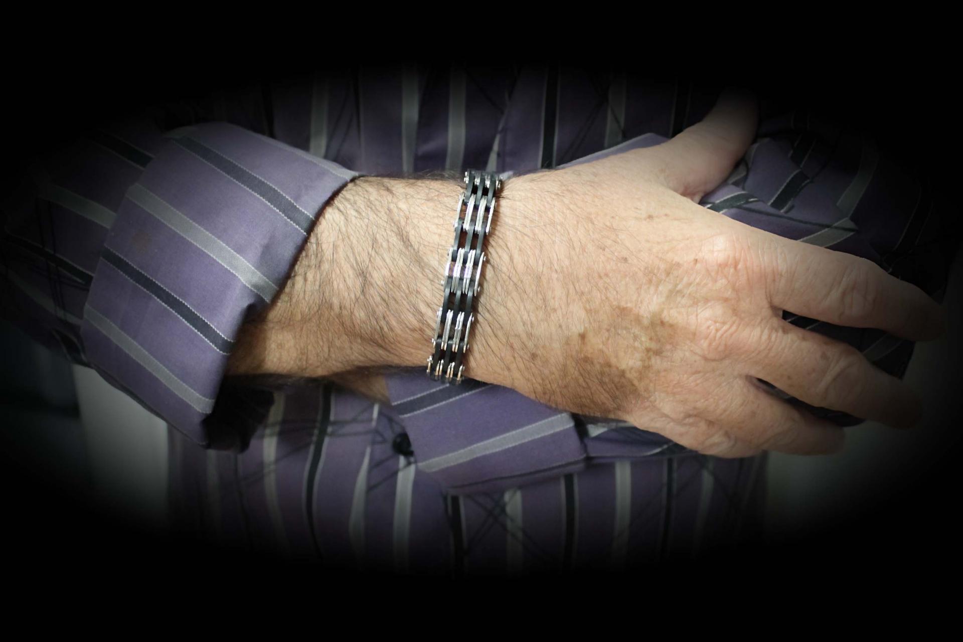 Steel and Silicone Slat Bracelet