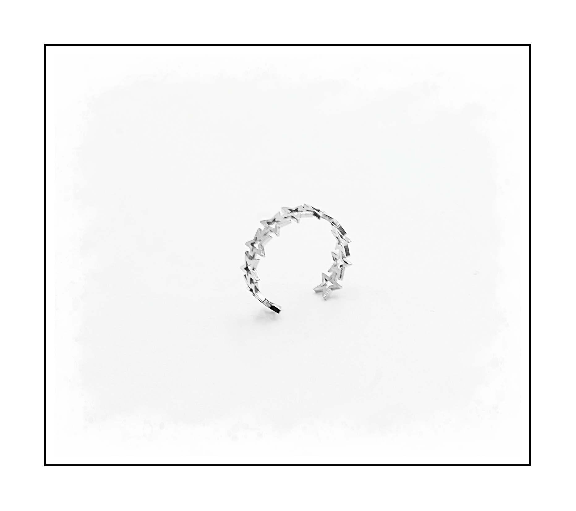 Adjustable Stars Ring Stainless Steel