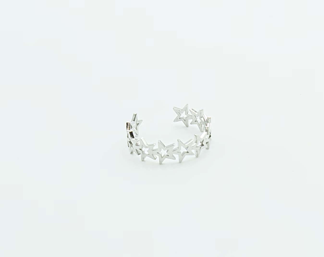 Adjustable Stars Ring Stainless Steel