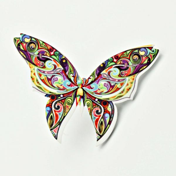 Butterfly Brooch Colourful Acrylic Design
