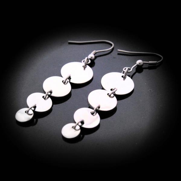 Stainless Steel Dangle Circle Earrings