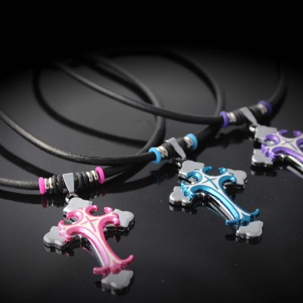 Colourful Enamel Cross Leather Choker - Customisable!