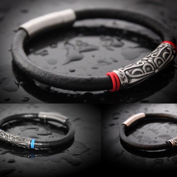 Cross Totem Leather & Steel Bracelet - Customisable!