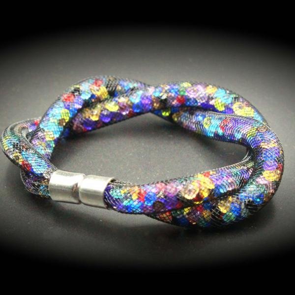 Crystal Mesh Colourful Twist Bracelet